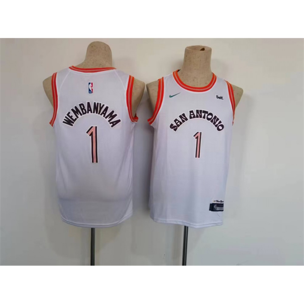 Game-Ready Men's San Antonio Spurs #1 Victor White Basketball Jersey