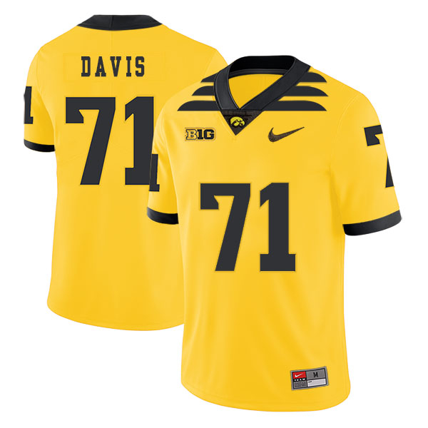 Men's None Carl Davis #71 team authorized Yellow 2024 official Jersey