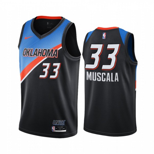 OKC #33 Mike Muscala Durable 2020 City NBA Jersey - Black City