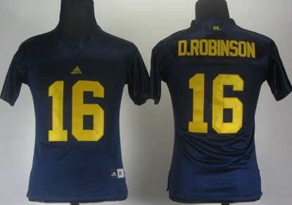 Men's U-M Wolverines Denard Robinson #16 stitched Blue 2024 official
