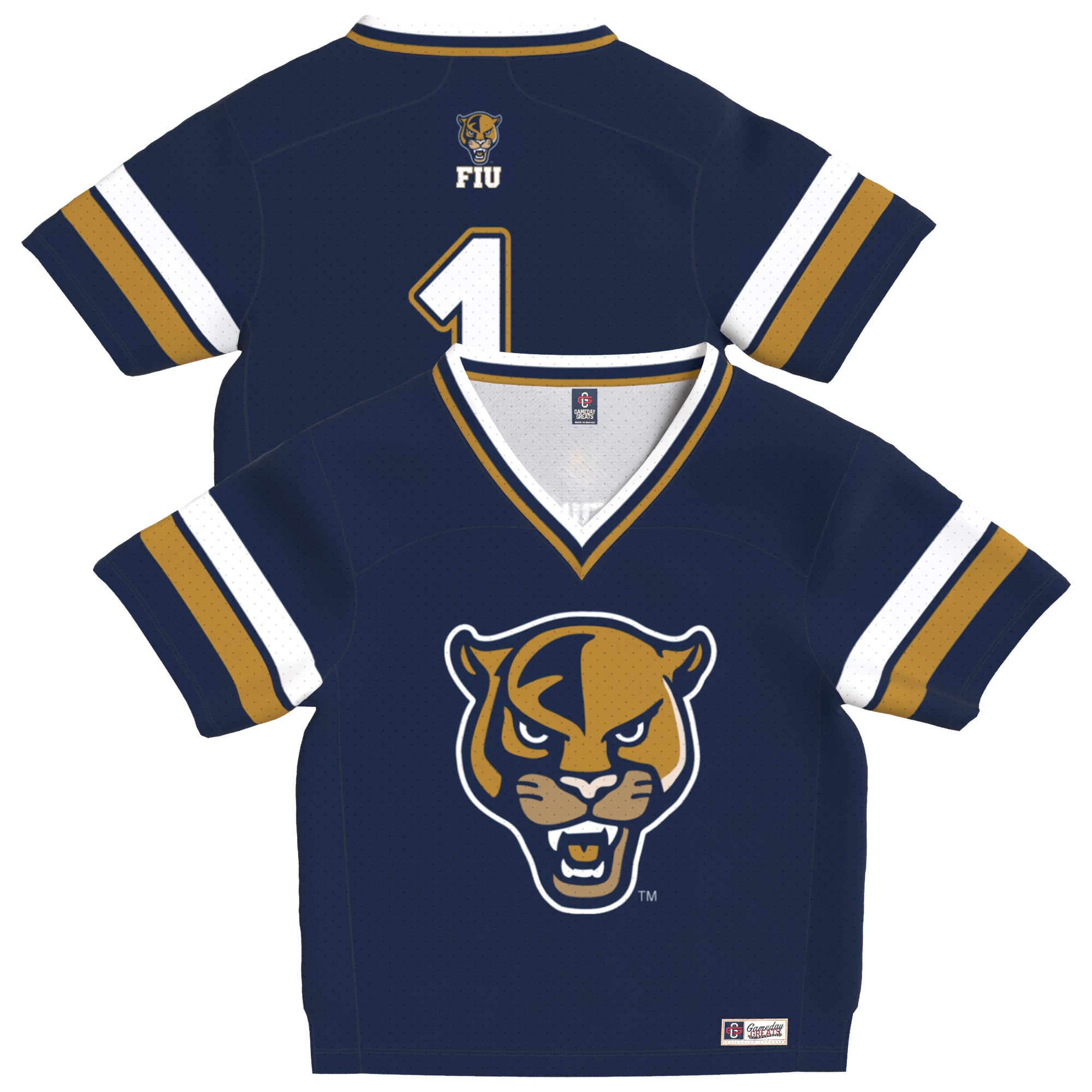Toddler Blue FIU Panthers Lightweight Collegiate Football Fashion Jersey