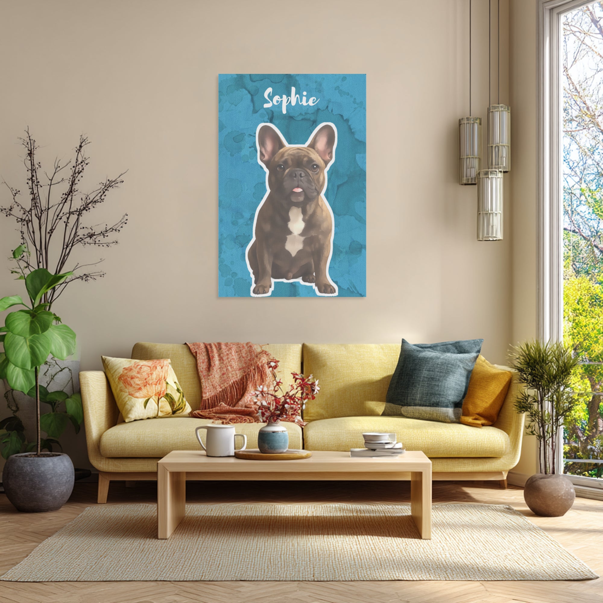 Personalized Vertical Canvas Painting For Frenchie Fans | Unique Design
