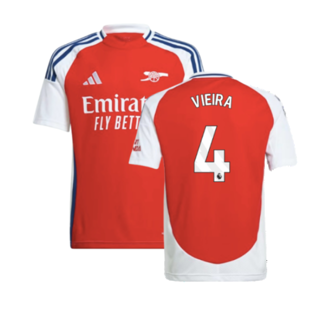 Arsenal 2024-20 Home Football Shirt with Vieira Printing L M S Kids