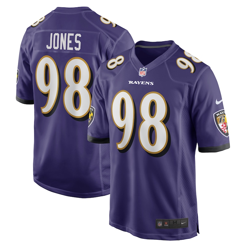 None Travis Jones BAL Ravens Powerful Game-Ready Jersey Football Appar