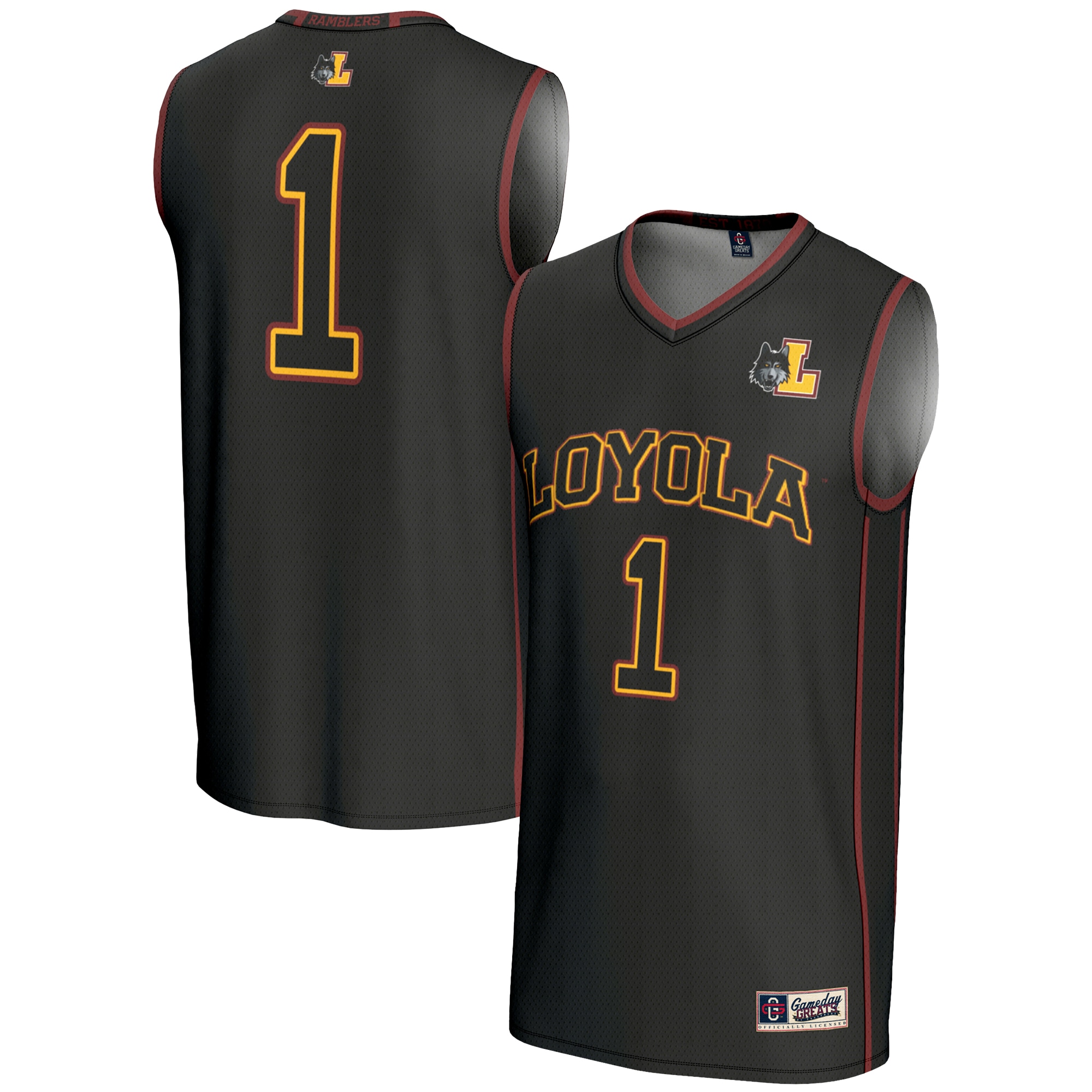 [NJP] Loyola Chicago Ramblers GameDay Greats Lightweight Basketball Jersey - Black