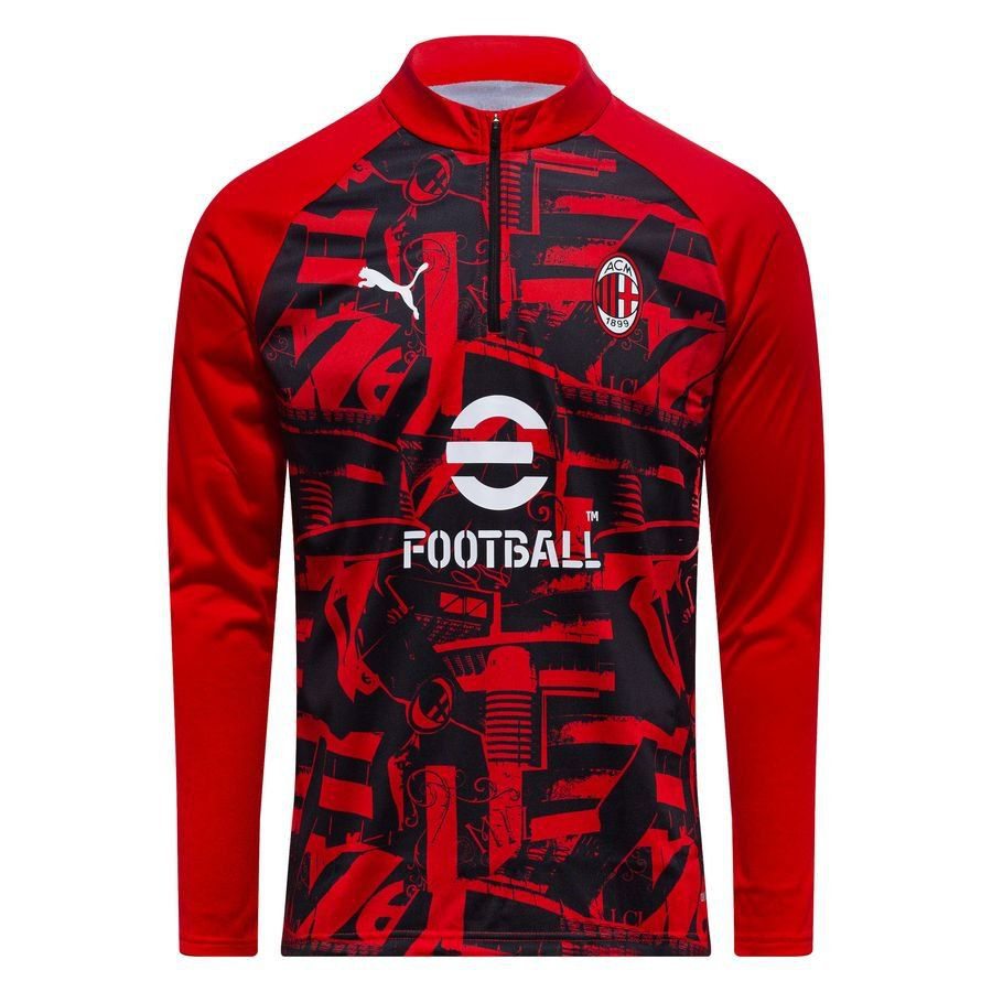 Milan Training Shirt 1/4 Zip Pre Match - For All Time Red/PUMA Black