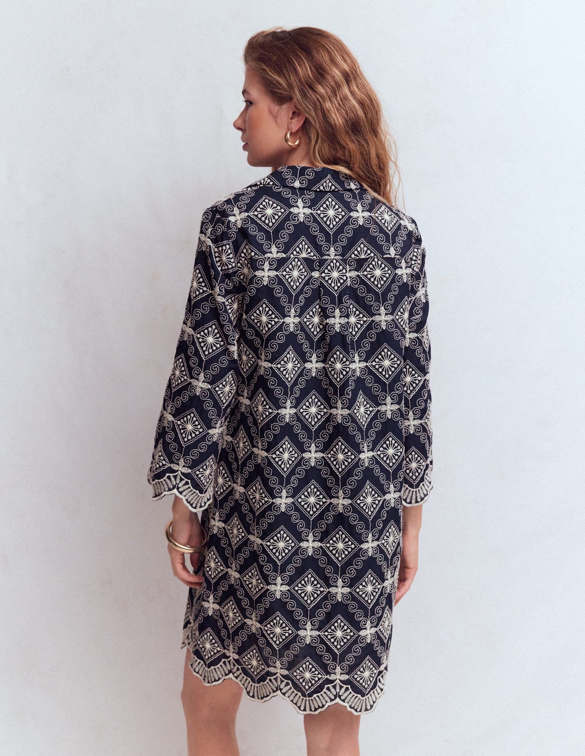 Carmen Broderie Short Dress