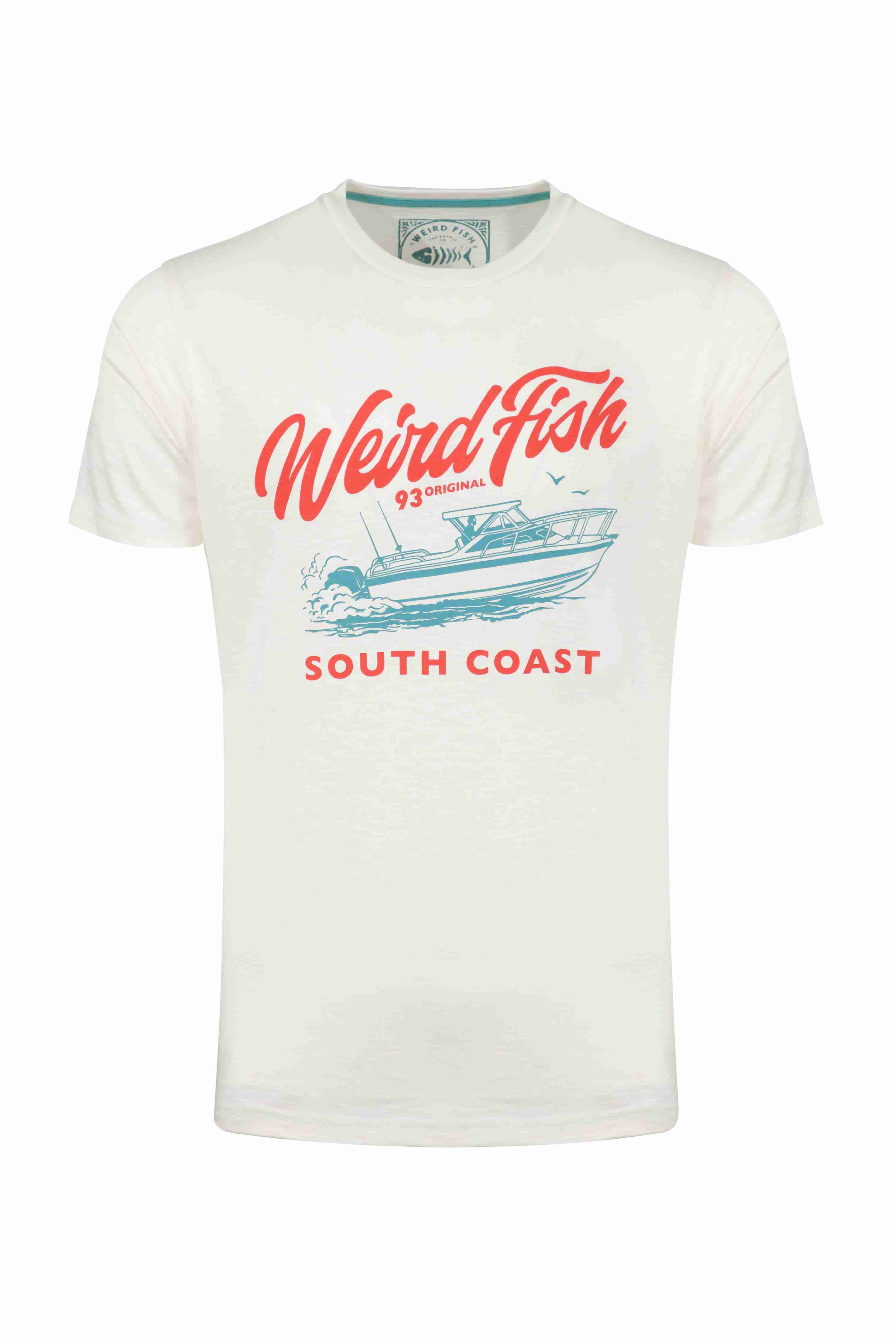 South Coast Front Print Graphic T-Shirt Dusty White