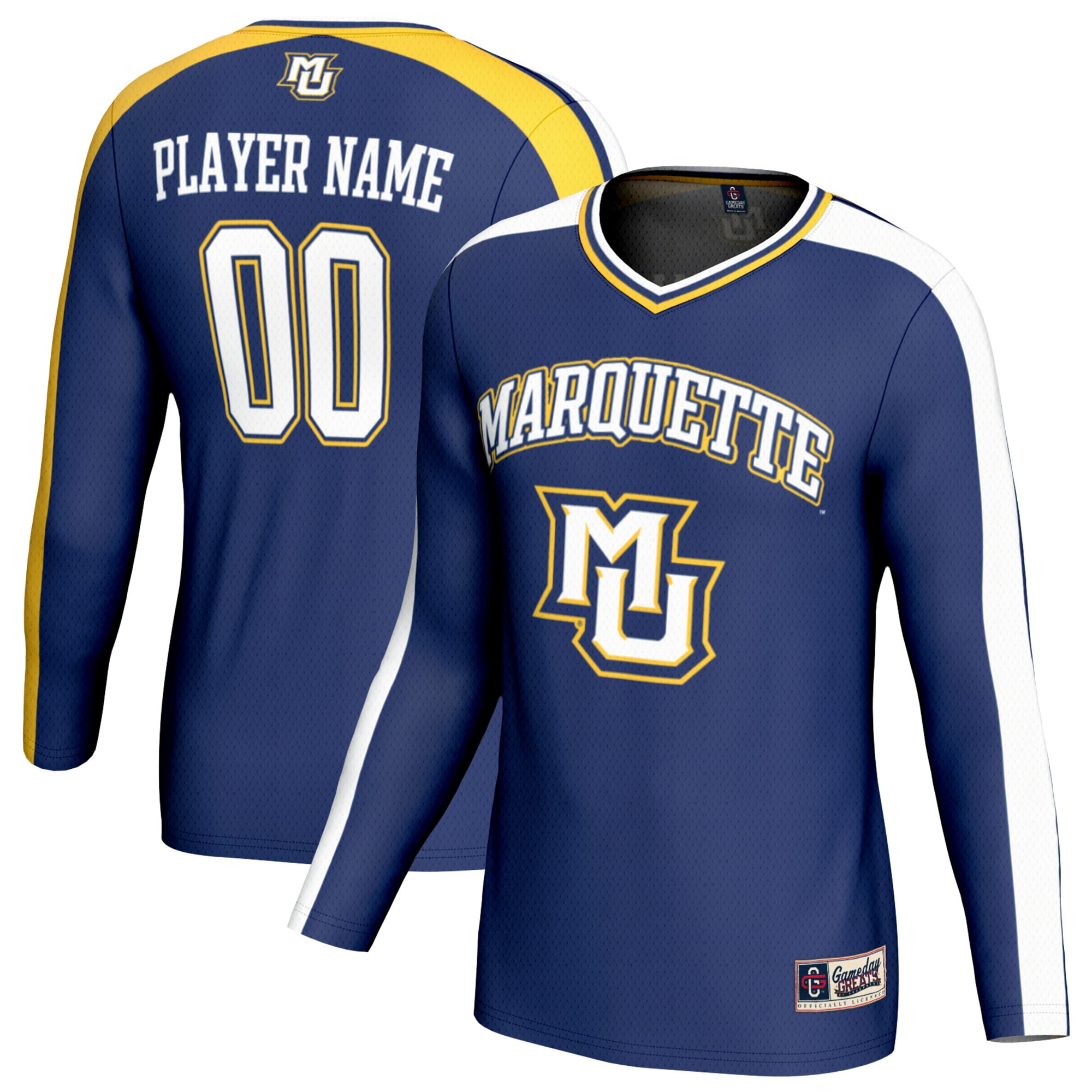 [NJP] Marquette Golden Eagles GameDay Greats Unisex NIL Pick-A-Player Collegiate Women's Volleyball Lightweight Fashion Jersey - Blue