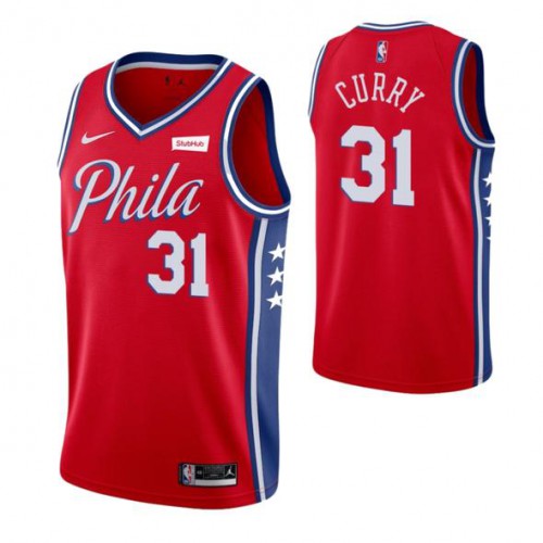 Premium PHI #31 Seth Curry 2019 Statement NBA Statement Jersey Red -