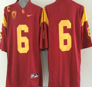 Men's None Red 2015 comfortable Cody Kessler #6 premium Jersey