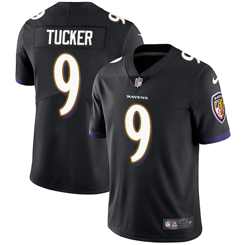 NFL B R Ravens #9 Justin Tucker Black Limited Jersey - Authentic Qu...
