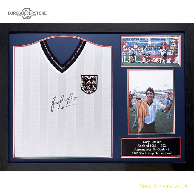 England FA 1986 Lineker Signed Shirt (Framed)
