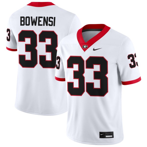 Men Georgia Bulldogs #33 Chauncey Bowens White Nike Stitch Jersey