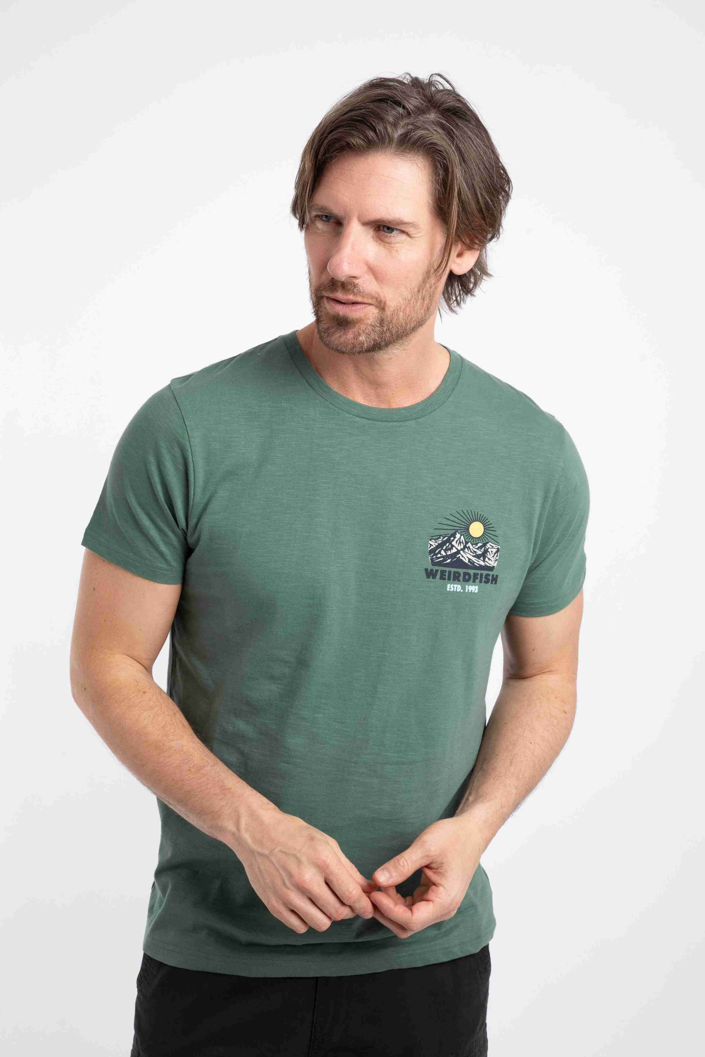 Lake District Back Print Graphic T-Shirt Dusky Green