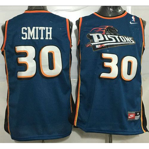 Detroit Pistons #30 Joe Smith Blue Throwback Stitched NBA Jersey Mens