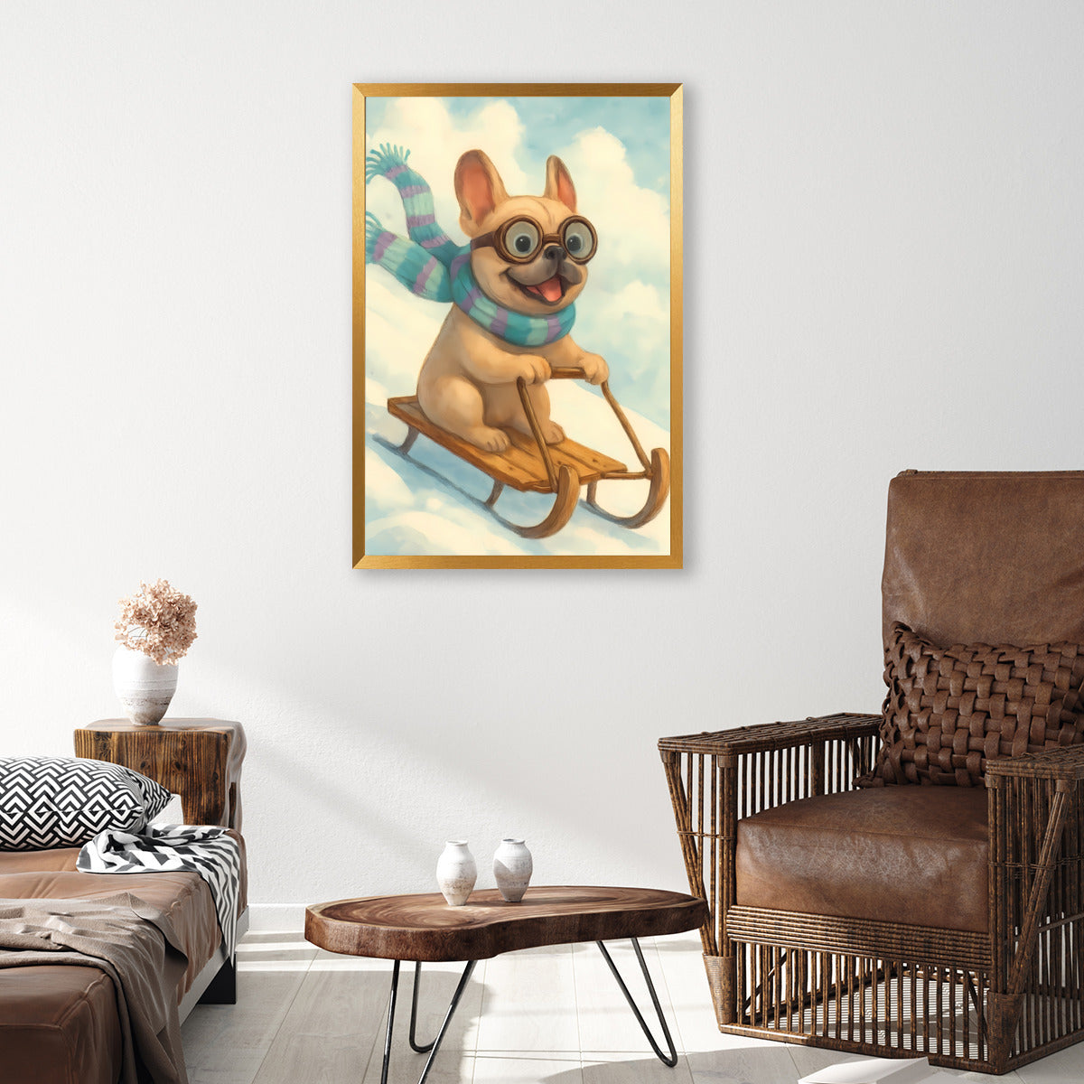 French Bulldog Ace Vertical Framed Poster • Wall Decoration Durable Dog Item