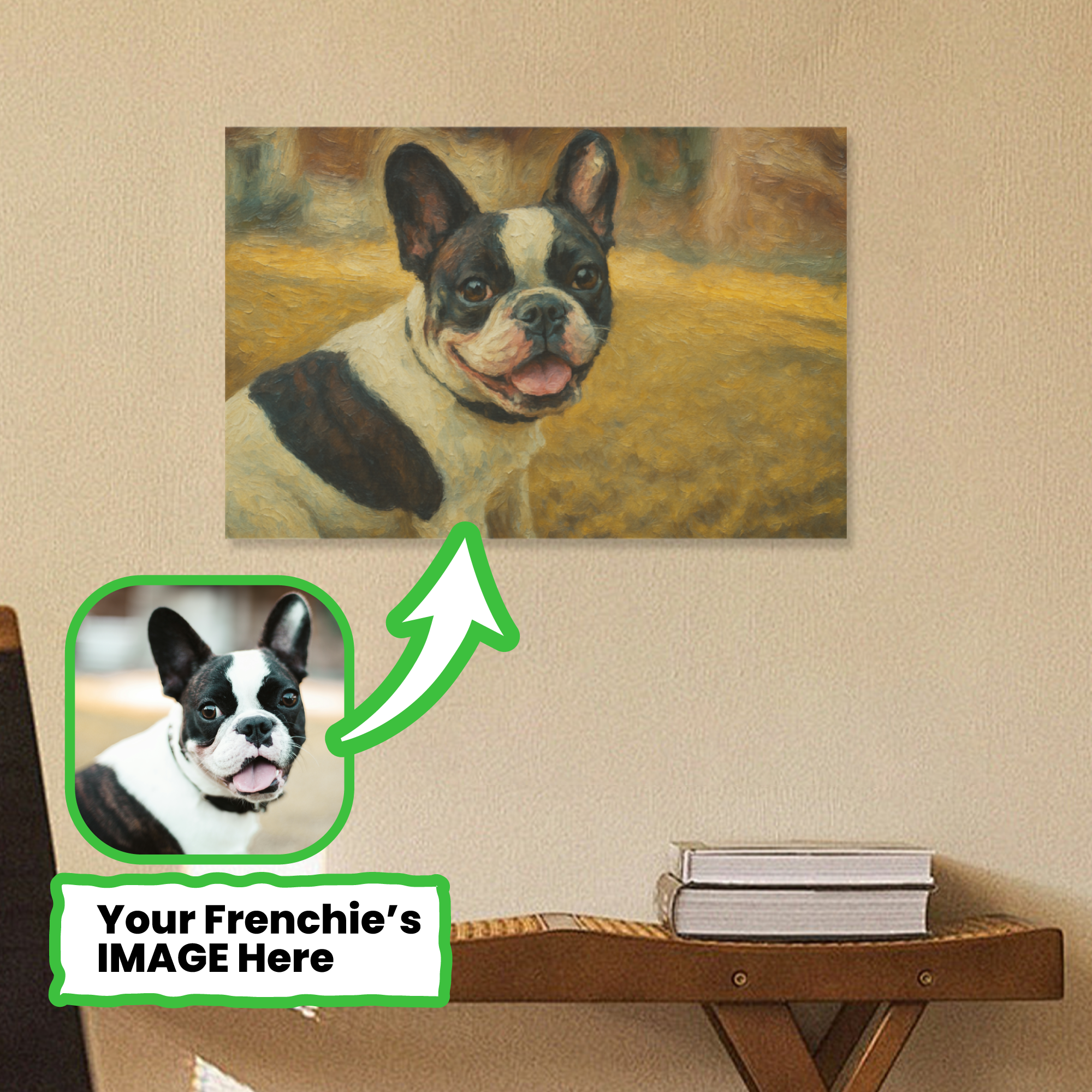 Michelle - Personalized Adorable Frenchie Canvas Wall Art