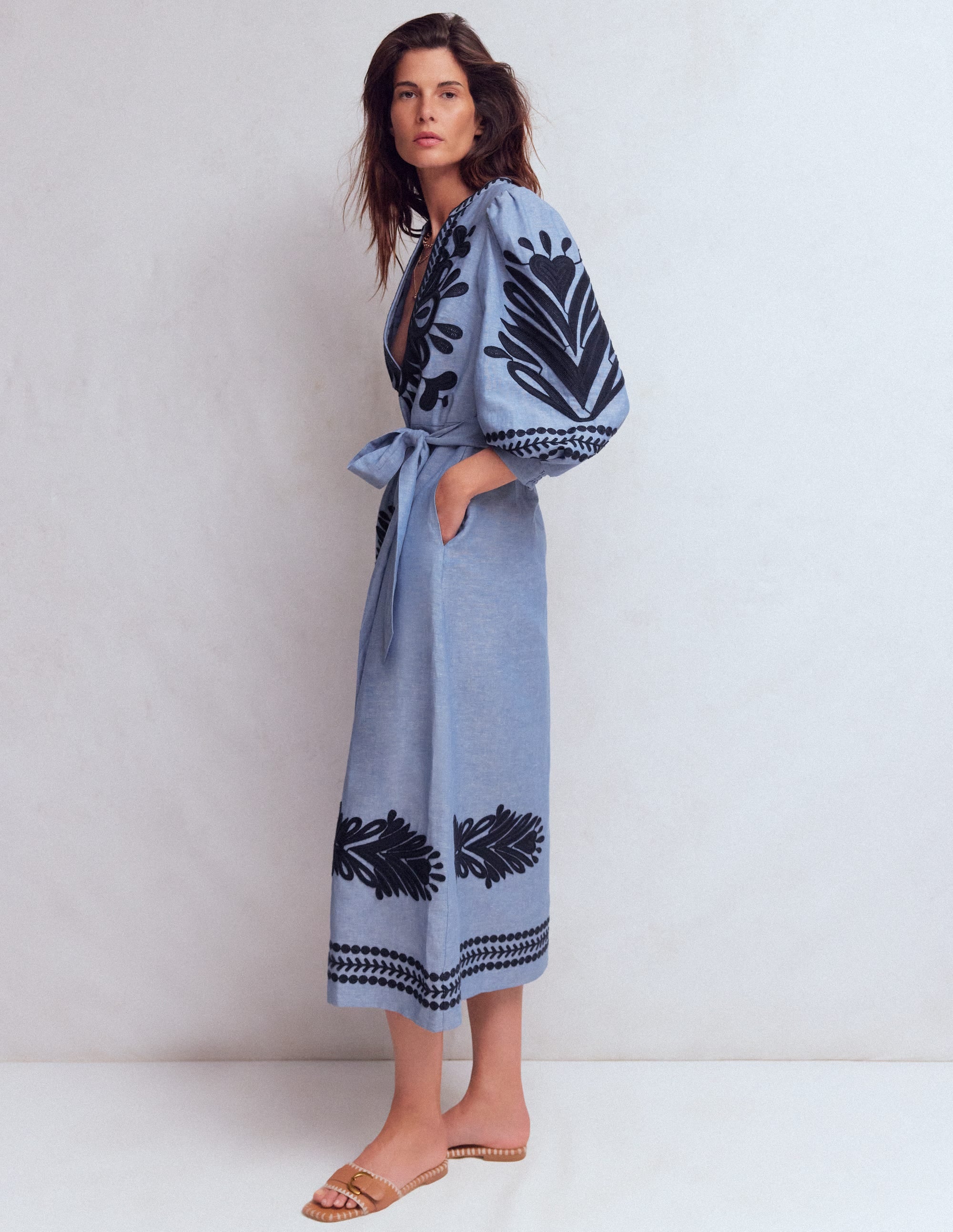 Octavia Linen Blend Dress