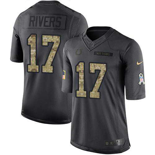 NFL I C Colts Philip Rivers #17 Limited Black Authentic Jersey