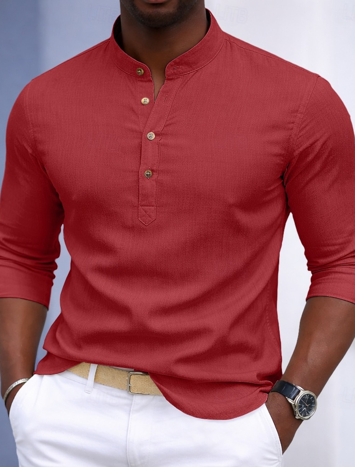 Men's Shirt Dress Button Up Pullover Solid Color Daily Business Black