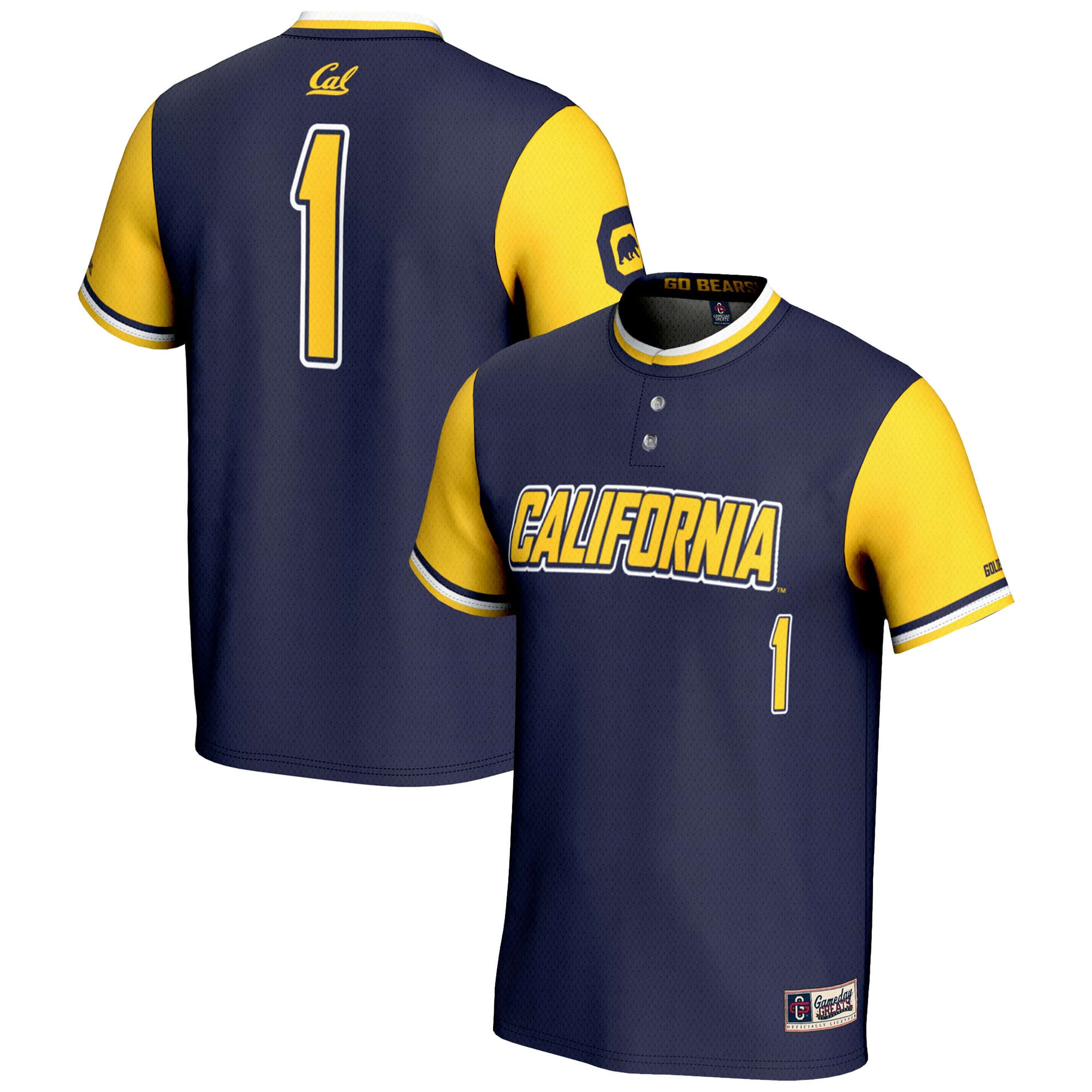#1 Cal Bears GameDay Greats Youth Lightweight Softball Jersey - Navy