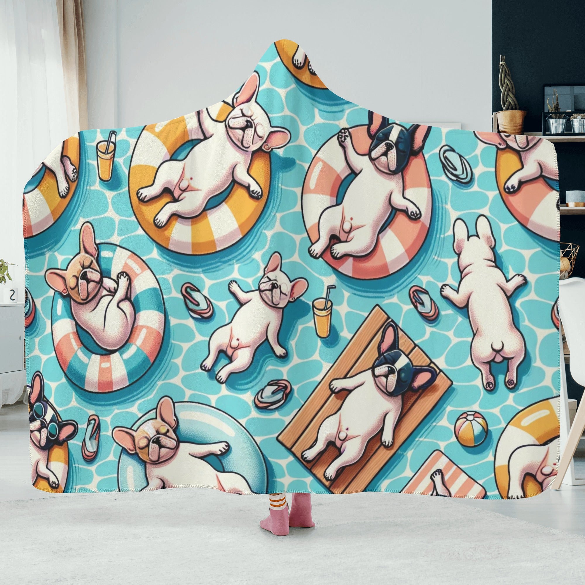 French Bulldog Kobe Hooded Blanket Practical Pet Supply