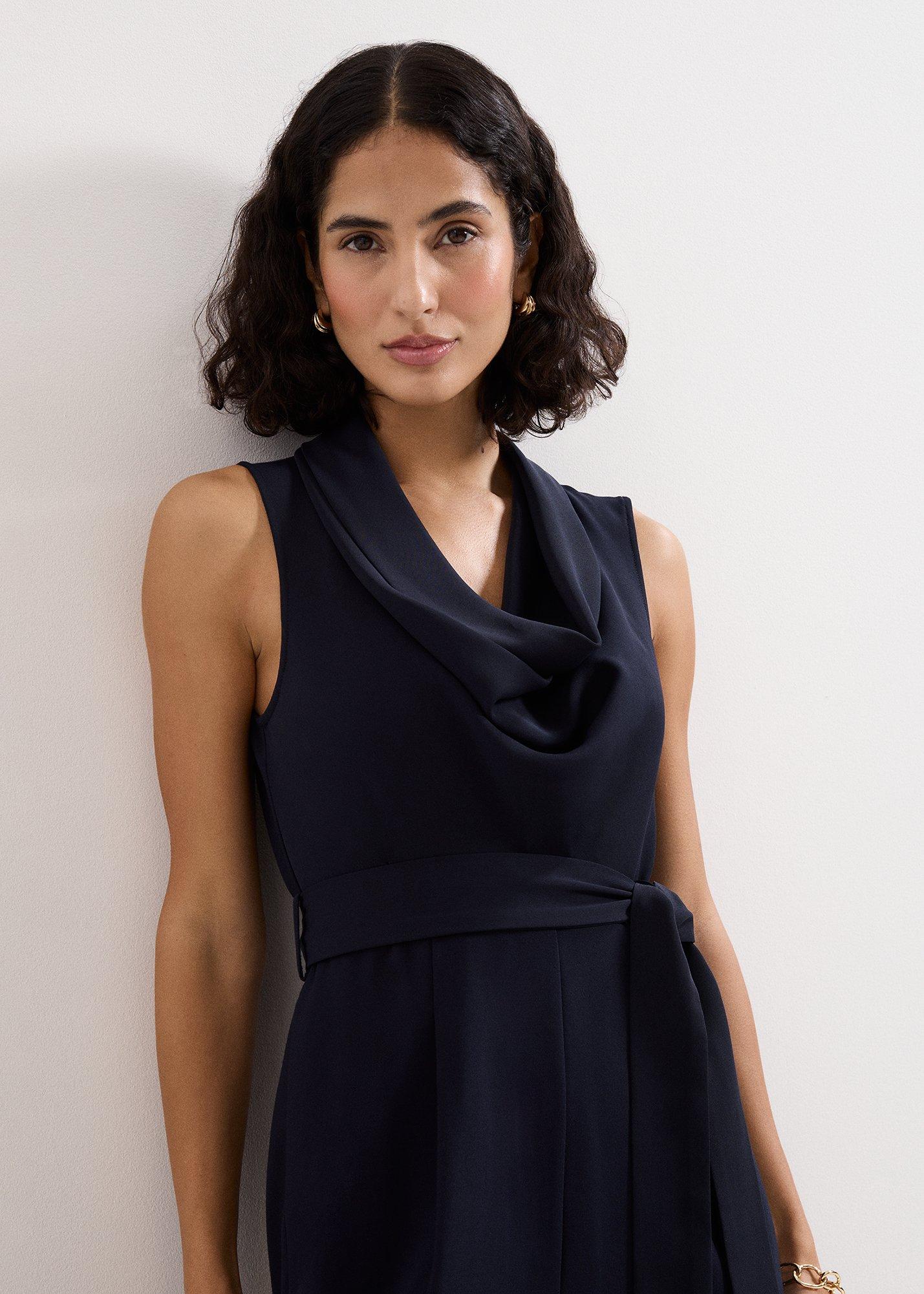 Petite Emry Navy Cowl Neck Jumpsuit