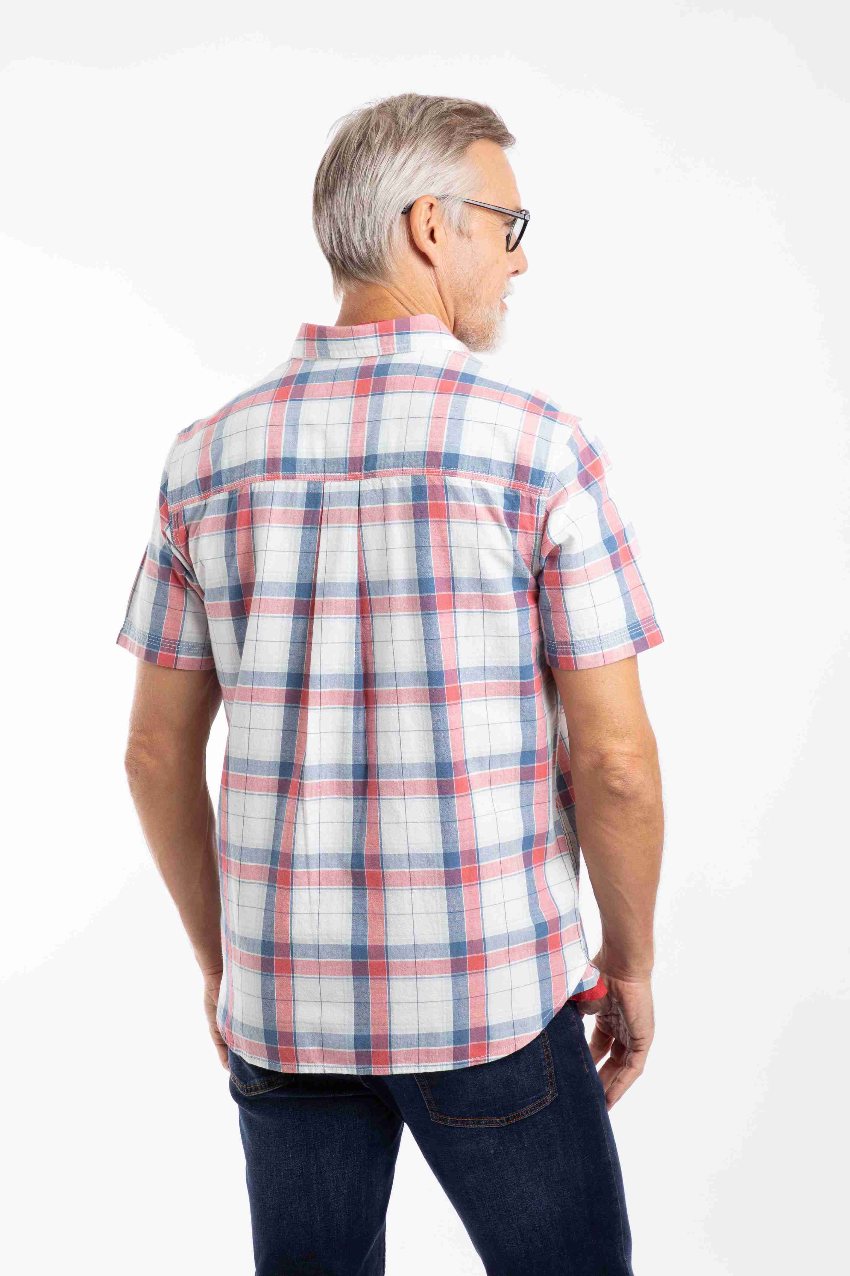 Angeles Short Sleeve Check Shirt White