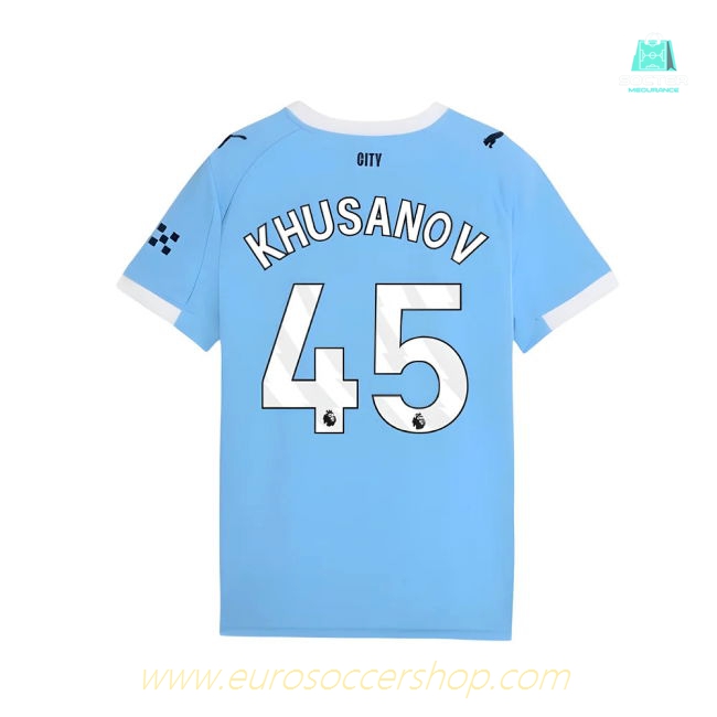 2025-2026 Man City Home Shirt (Kids) (Khusanov 45)