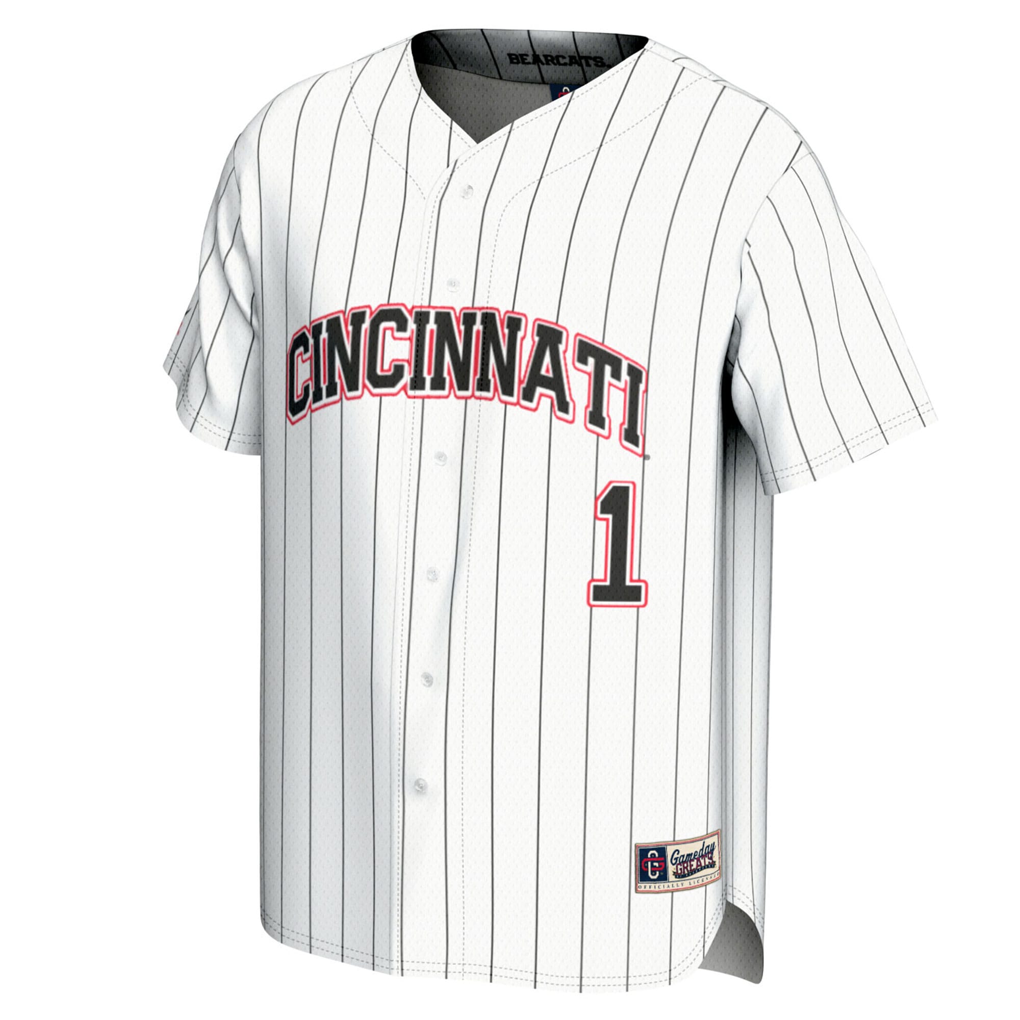 [NJP] Cincinnati Bearcats GameDay Greats Youth Lightweight Baseball Fashion Jersey - White