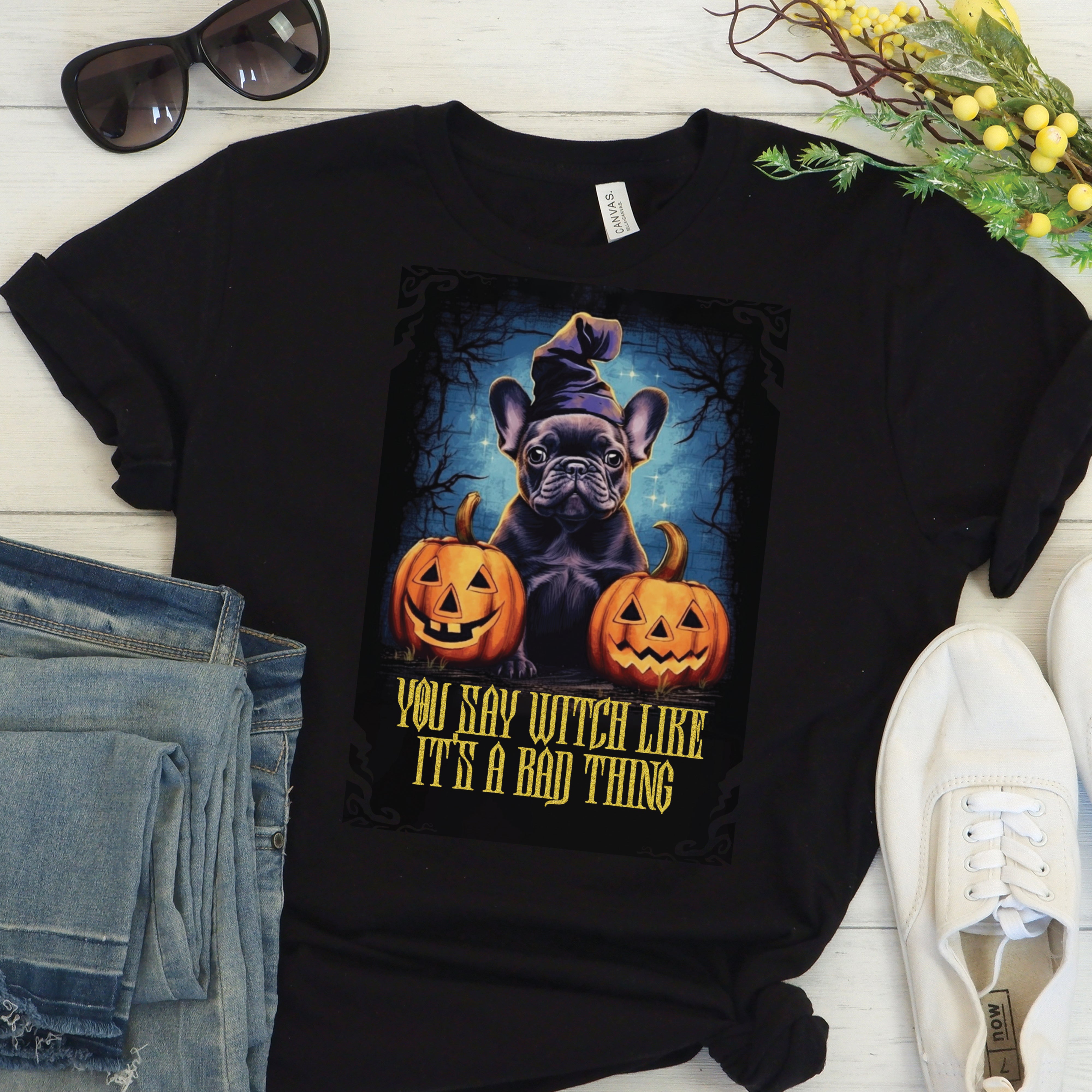 In Halloween - Bulldog Inspired Unisex T-shirt Pet Owner Apparel