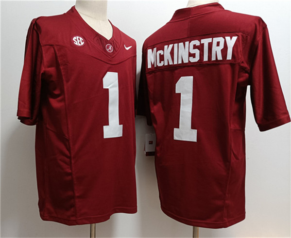 Men's Bama Crimson Tide Red 2023 official None #1 authentic Jersey