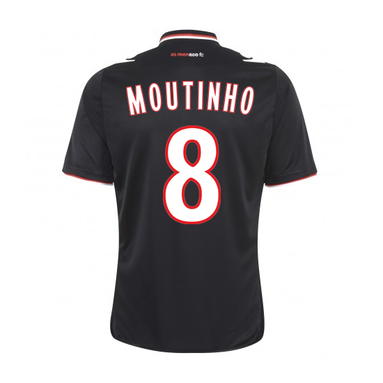 13-14 AS Monaco FC 8 Moutinho Away Black Jersey Shirt - Official