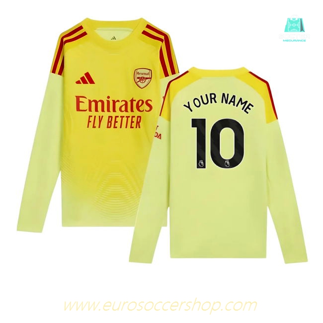 2025-2026 Arsenal Home Goalkeeper Shirt (Yellow) - Kids (Your Name)