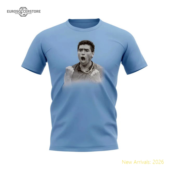 Premium-grade Diego Maradona La Albiceleste Legend T-shirt (sky)