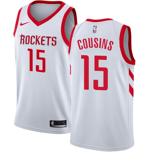 White Nike Houston Rockets #15 Raptors Jersey - Quick-Dry Basketball Jersey