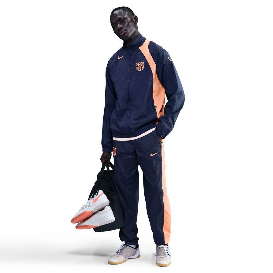 Barcelona Track Pants T90 Woven 3rd - Midnight Navy/Bright Mango