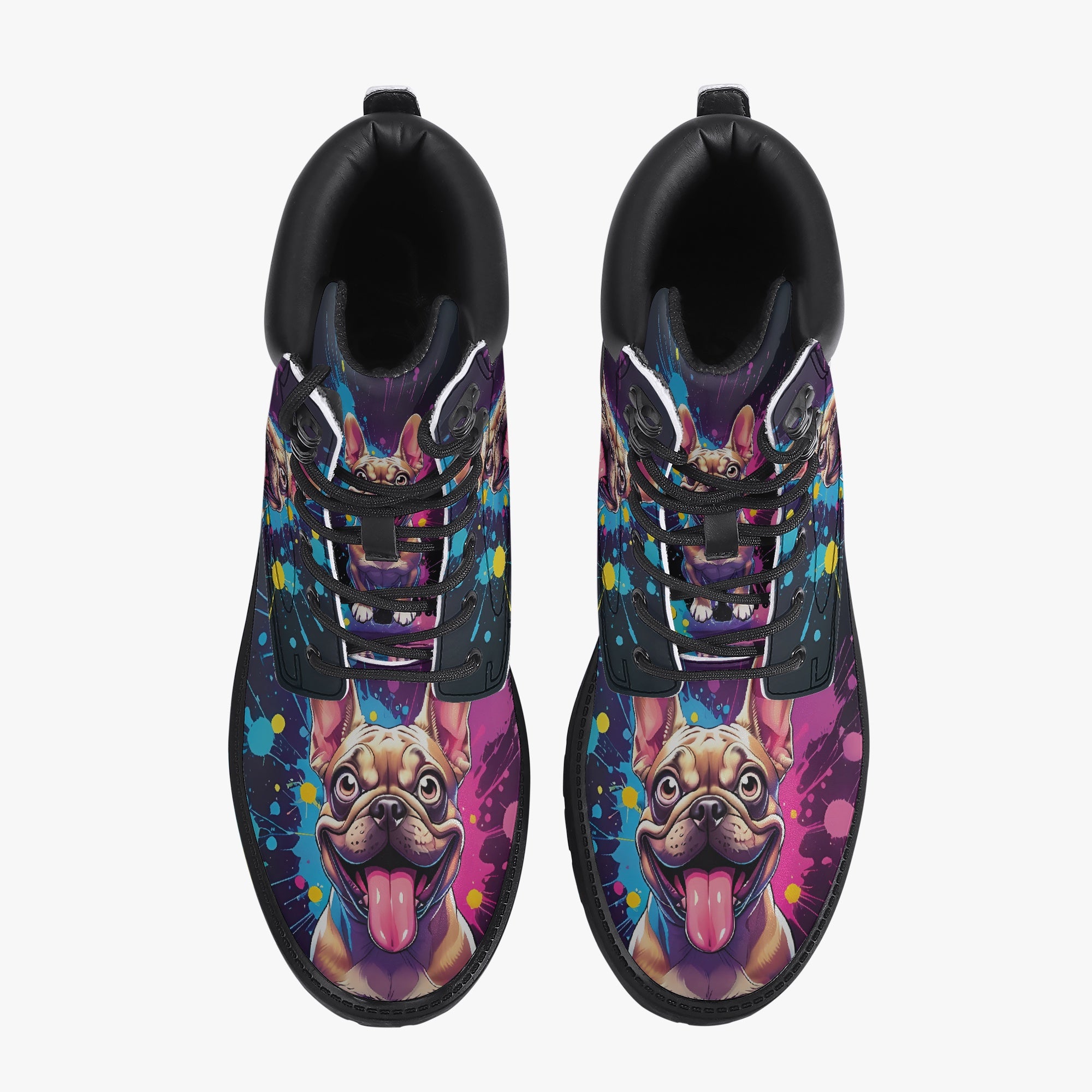 Khloe - Stylish Casual Leather Boot Frenchie Themed Wear | Trendy Style