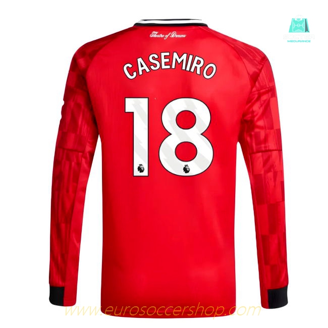 2025-2026 Man Utd Long Sleeve Home Shirt (Kids) (Casemiro 18)