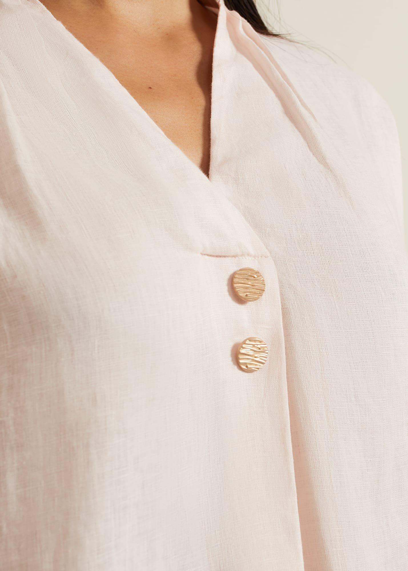Posie Button Front Linen Shirt