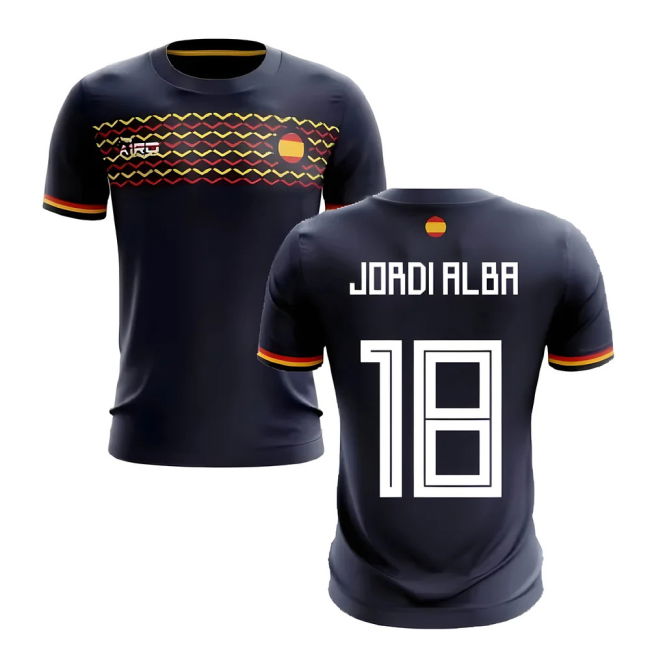 Jersey 2025-2026 Spain Away Concept Football Shirt (Jordi Alba 18)