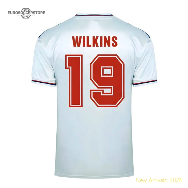 Score Draw England World Cup 1982 Home Shirt (Wilkins 19)