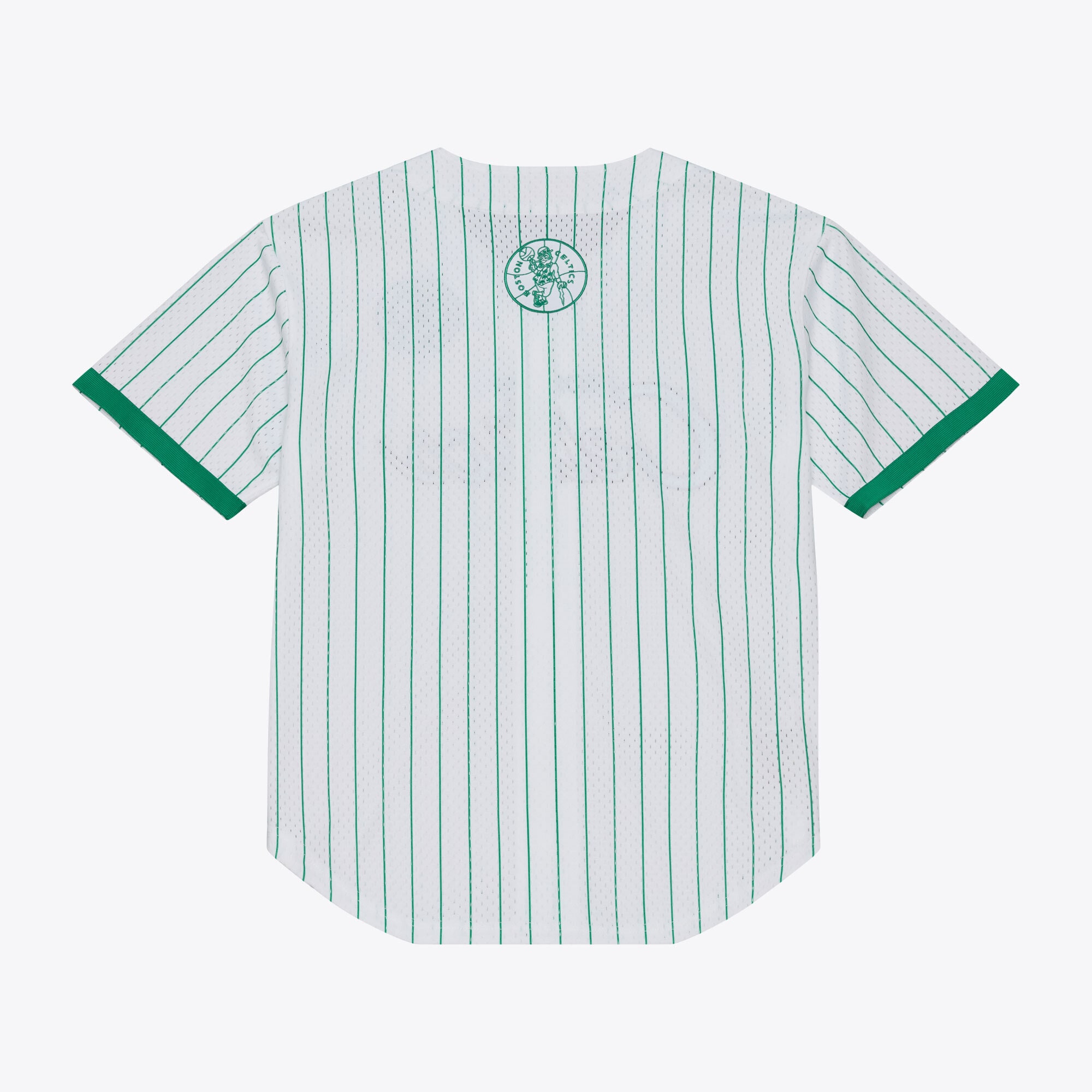 [LK] Boston Celtics Head Coach Pinstripe Mesh Full-Button Baseball Jersey - White
