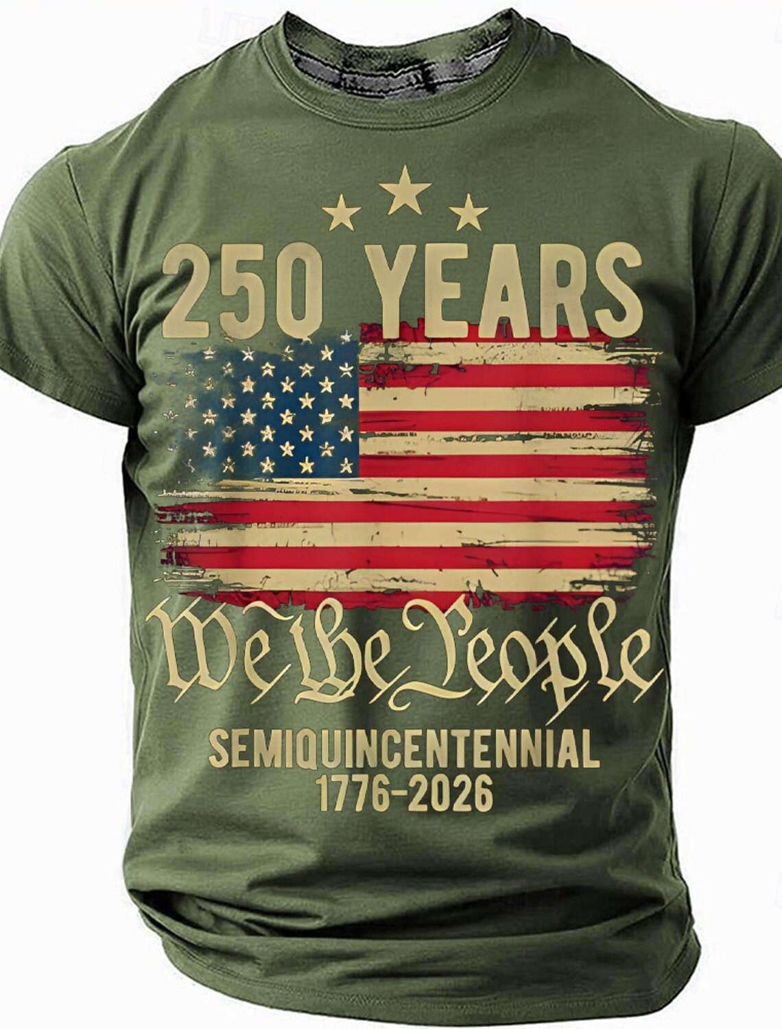 4th of July 2026 250th Memorial Day Men's 3D Print Crew Neck Short Sleeve T-Shirt Daily Street