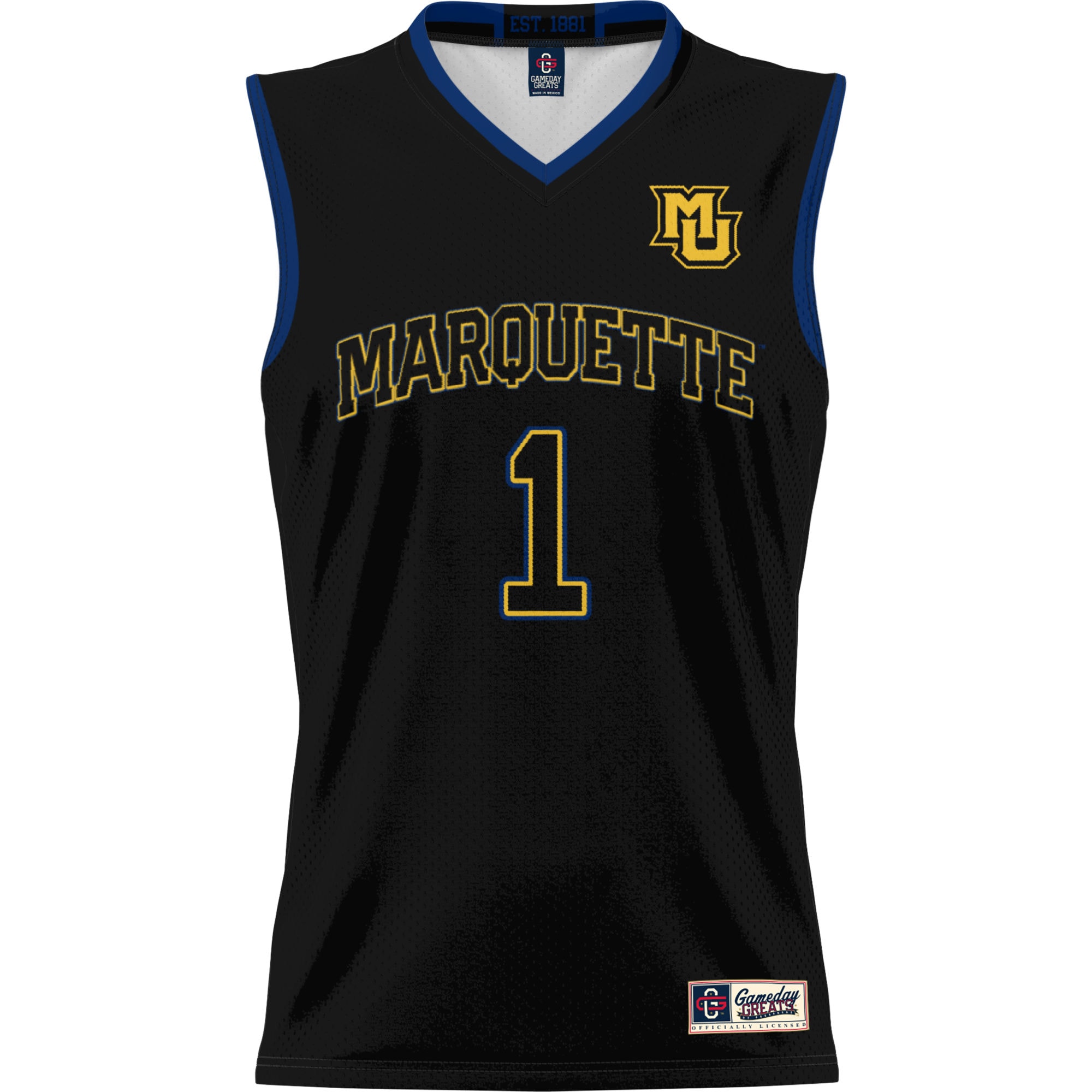 [DDG] Marquette Golden Eagles GameDay Greats Lightweight Basketball Jersey - Black
