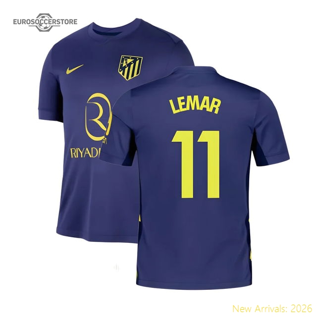 Premium-grade 2025-2026 Atletico Madrid Away Jersey (lemar 11)
