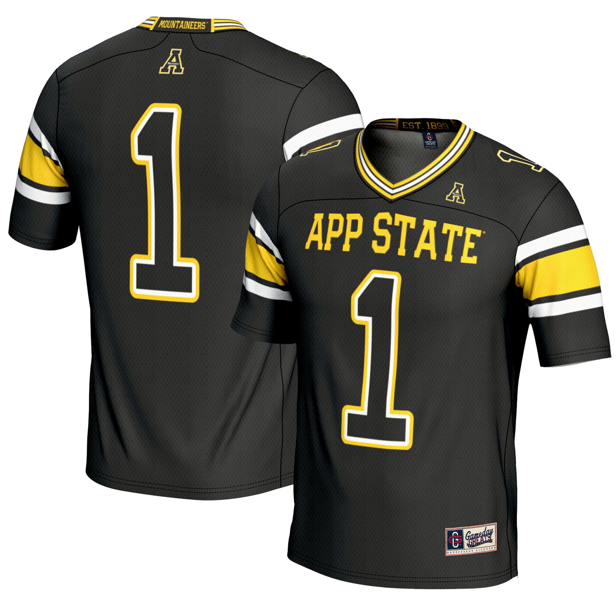 #1 Appalachian State Mountaineers GameDay Greats Youth Endzone Football Jersey - Black