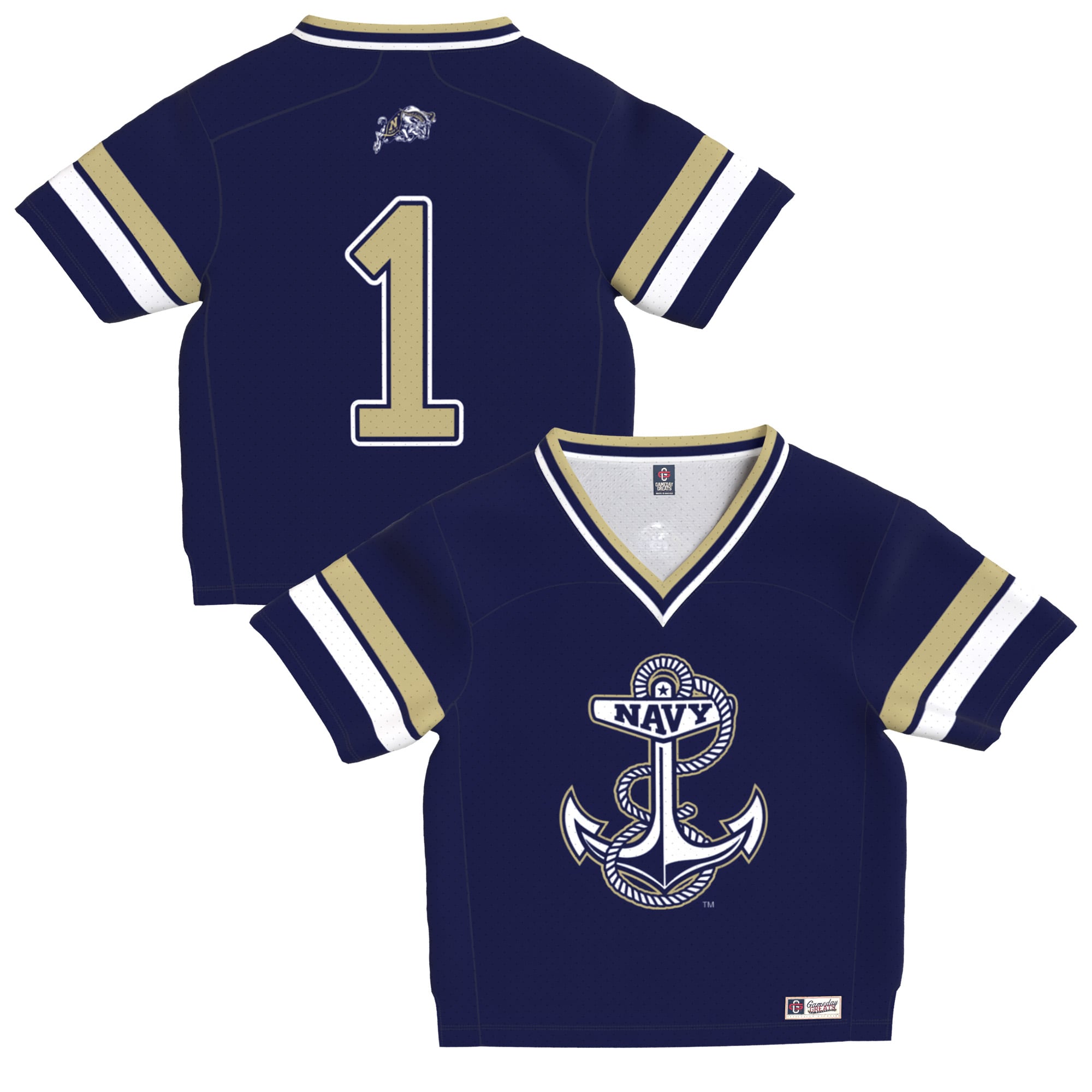 Toddler Navy Navy Midshipmen Lightweight Collegiate Football Fashion Jersey