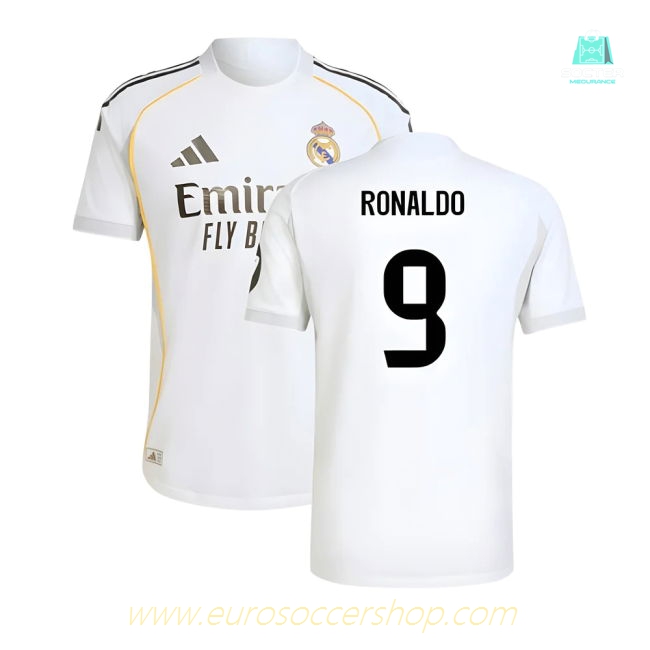 2025-2026 Real Madrid Authentic Home Shirt (Ronaldo 9)
